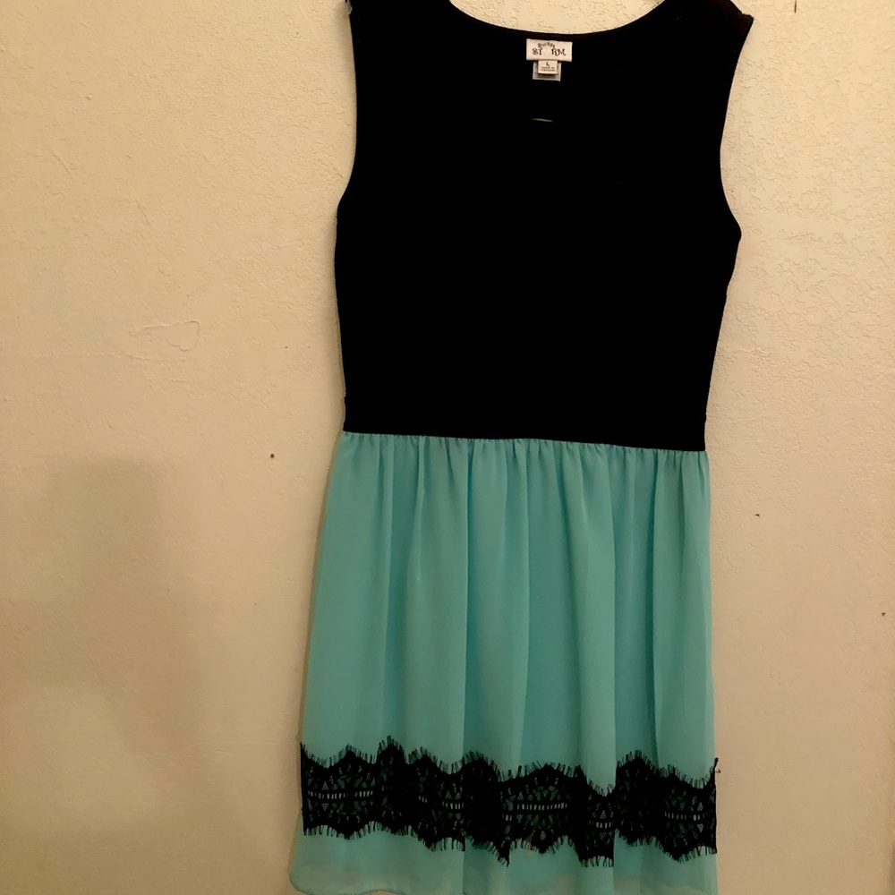 Blue and mint green dress